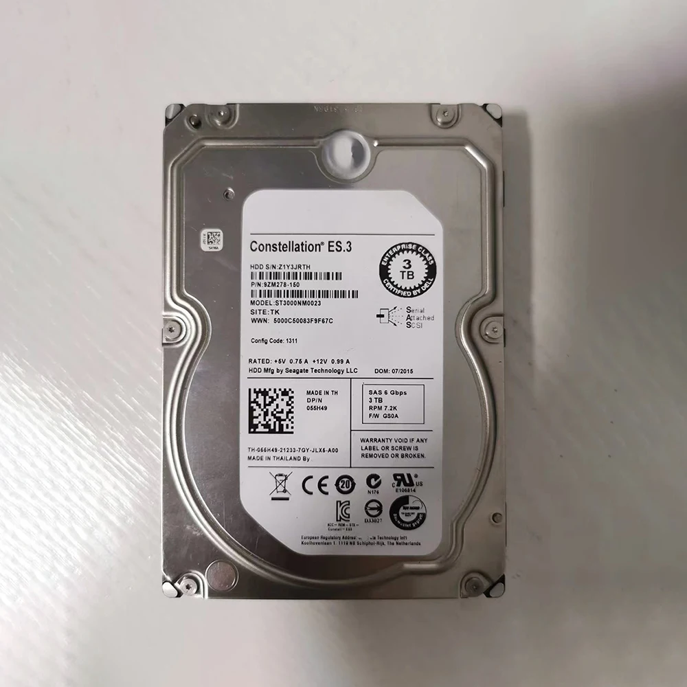 HDD لـ ST3000NM0023 للخادم القرص الصلب 9ZM278-150 055H49 3t 7.2K SAS 3.5"