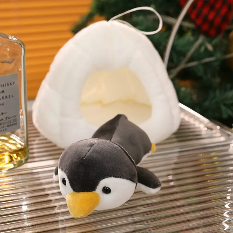 جديد 20 سنتيمتر بيت البطريق ألعاب من القطيفة الدب الأبيض لينة الحيوانات المحشوة وسادة مقعد اللعب ديكور المنزل هدايا عيد الميلاد