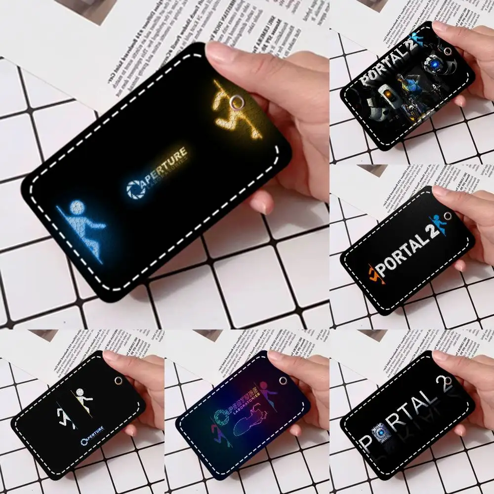 

Держатель для карт P-Portal 2, подходит для кредитных карт, проездных билетов, прямоугольный брелок из мягкой кожи, защитный чехол