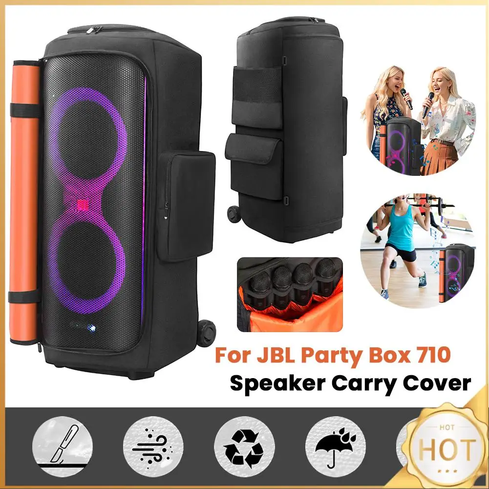 

Speaker Carry Cover Anti-Slip Padded Speaker Protective Cover Wear Resist Double-Sided Speaker Storage Bag for JBL Party Box 710