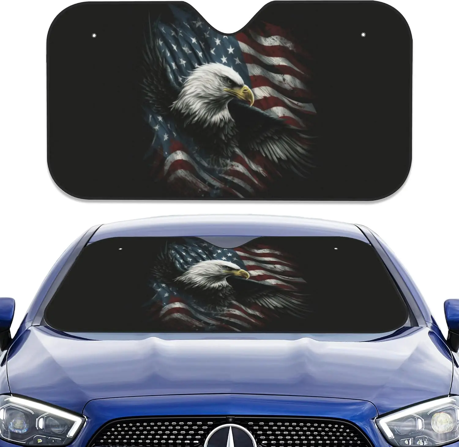 

Front Windshield Sun Sha,Bald Eagle Car Sun Sha Windshield, Car Windshield Sunsha Sun Heat UV Rays Visor Protector For Car