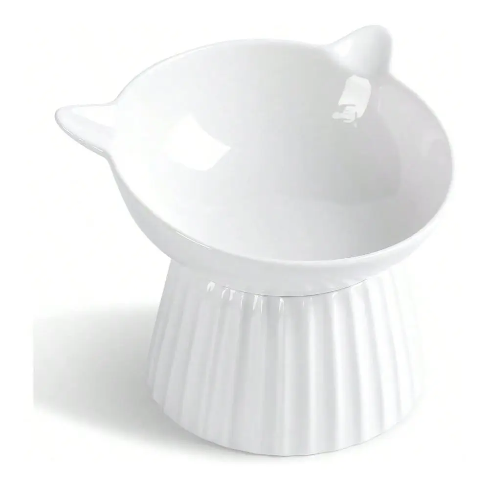 

Raised Cat Bowl,Tilted Raised Cat Bowl Anti Vomit Cat Bowls For Indoor Cats Whisker Friendly Pet Feeder For Cats Puppies, Micro