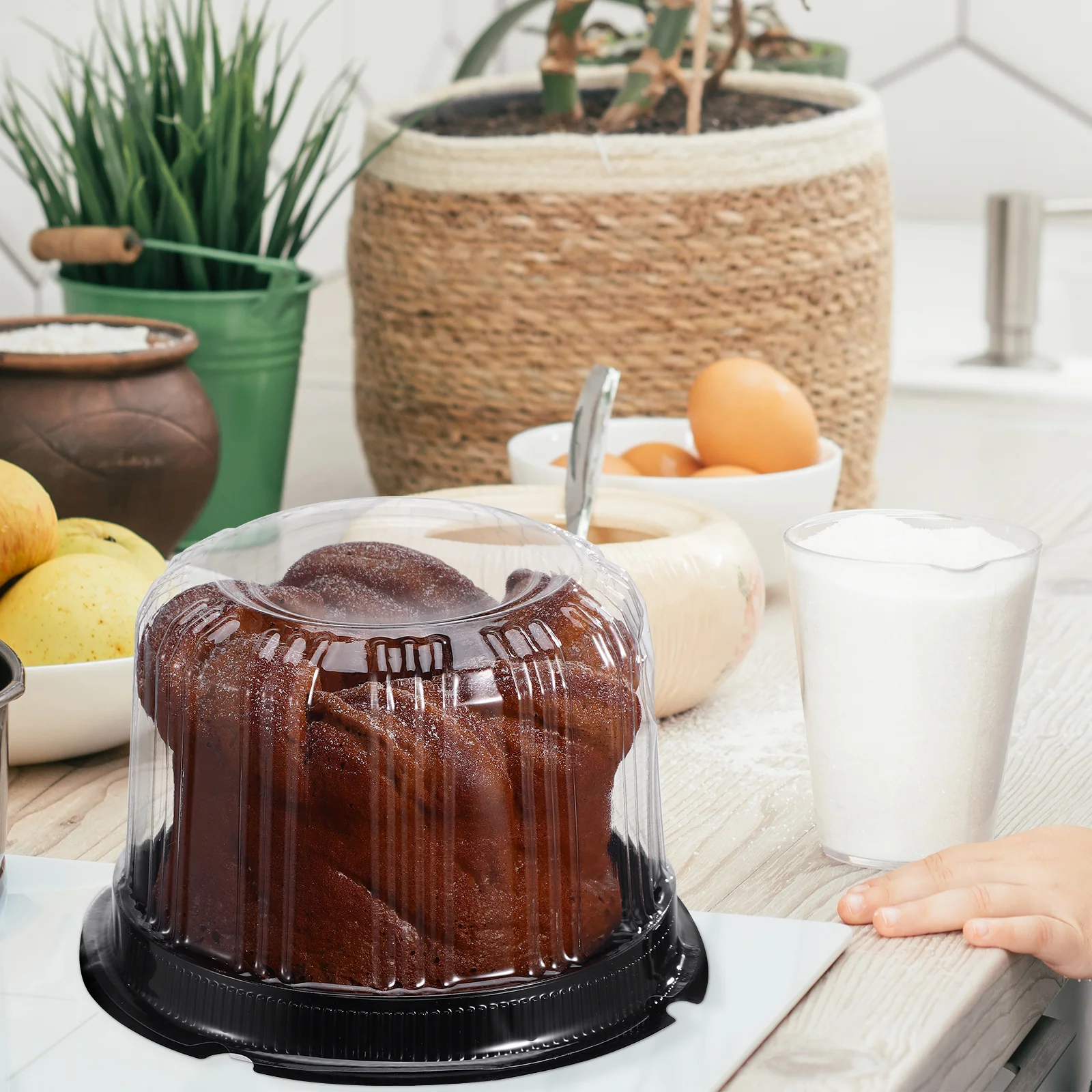 

10Pcs Clear Round Cake Box Baking Packing Container for Birthday Wedding Dessert Portable Carrier with Lid Storage Box