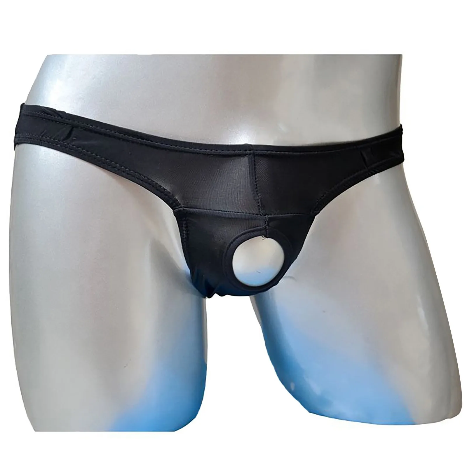 

Mens Ice Silk Open Penis Crotchless Thongs Transparent Ultrathin Breathable Hipster Gay G-String Exotic Hollow Out Underpants