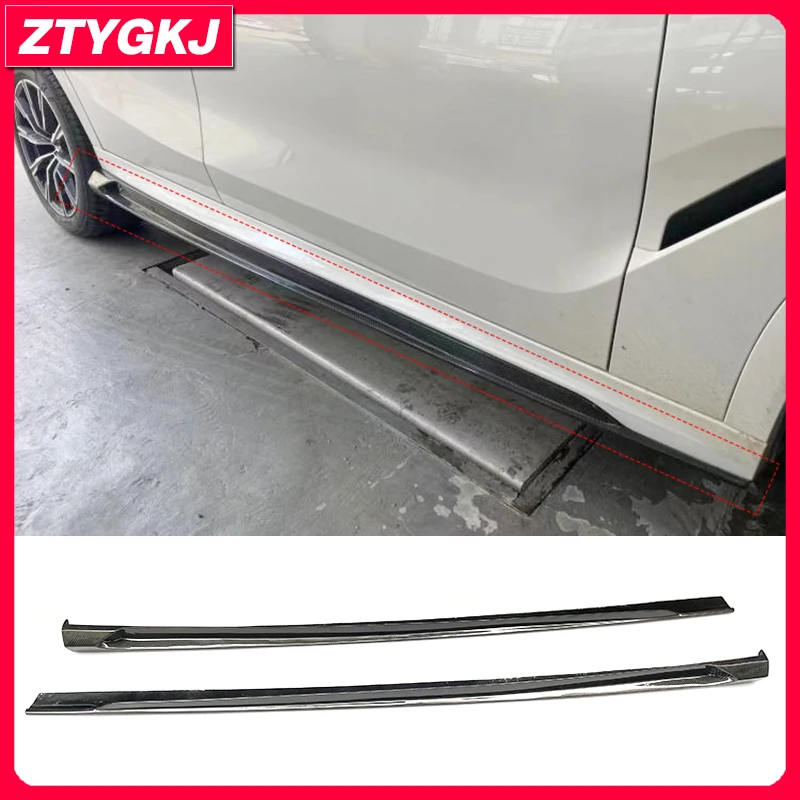 

L Style 2 PCS High Quality Carbon Fiber Side Skirts Lip Extensions Trims For BMW X6 G06 Tuning 2020 Up