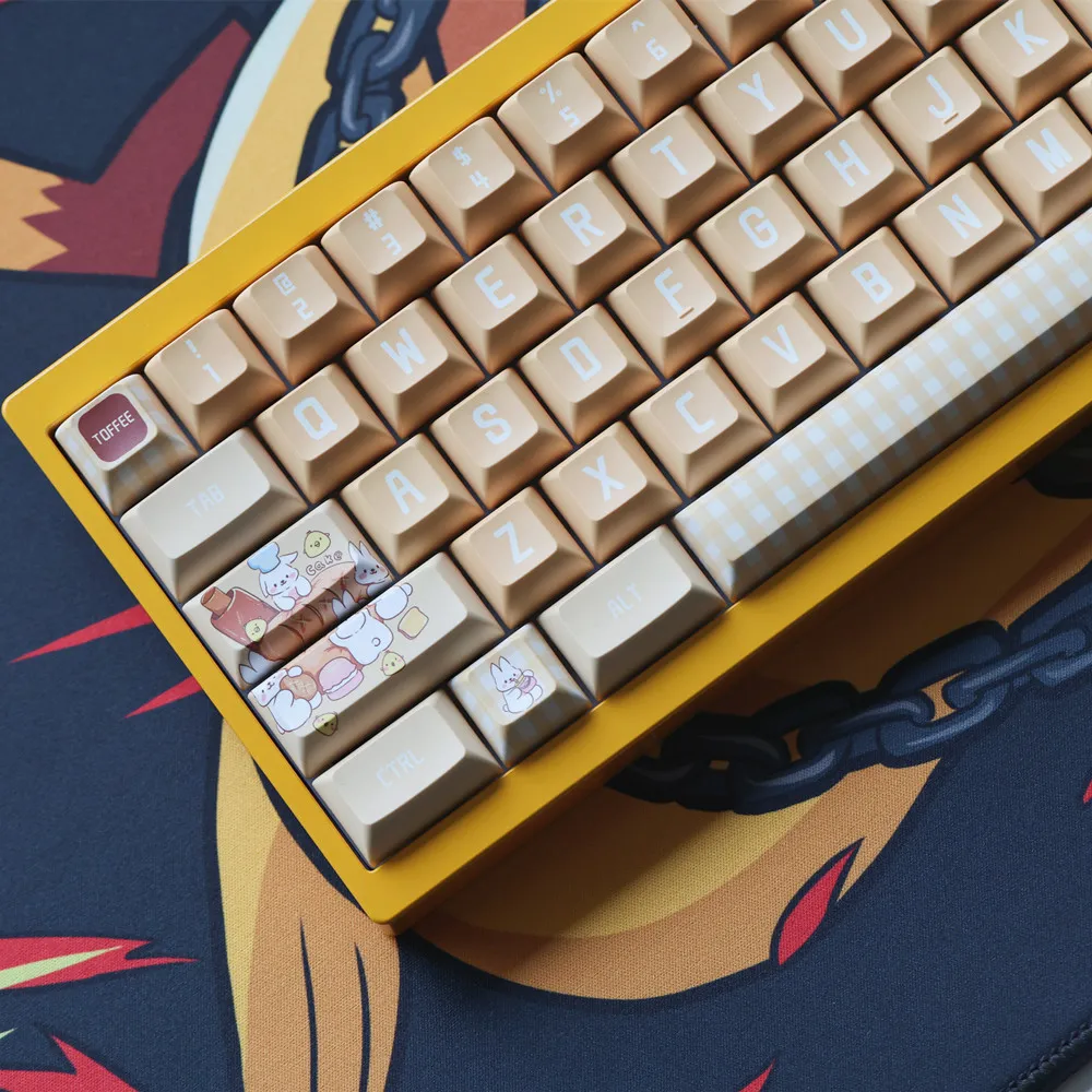 Custom Bread Theme Keycap Original Design KCA Profile DYE Subbed ISO Enter 140 Keys For Cherry MX Switches Mechanical Keyboard