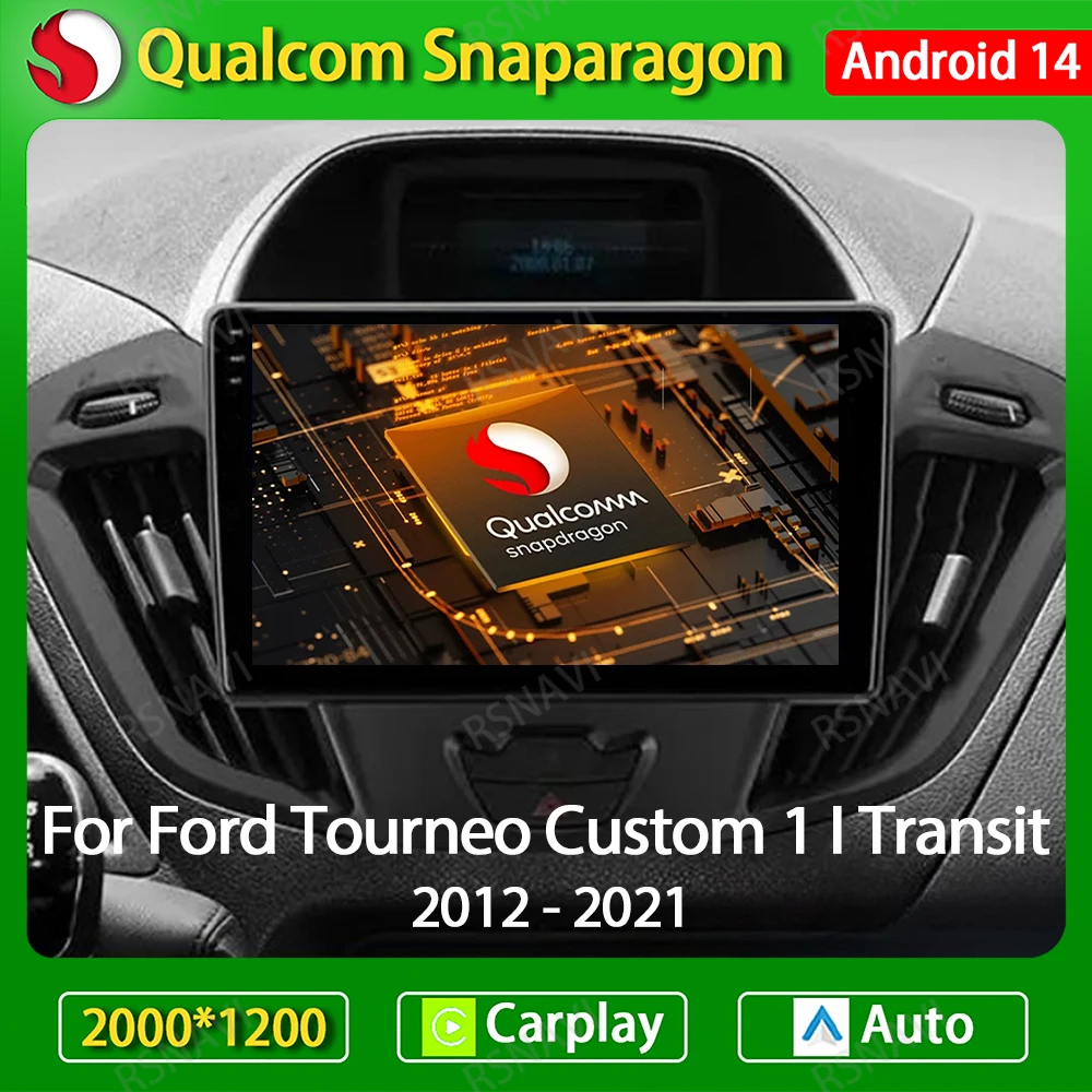 

Автомагнитола на Android 14 для Ford Transit Tourneo Custom 2013-2021, мультимедийный стерео видеоплеер, навигация, DVD, GPS, Carplay, авто