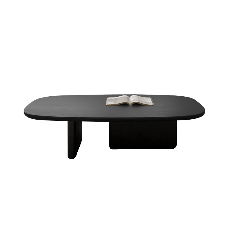

Wabi Sand Wind Black Solid Wood Coffee Table Simple Light Luxury Living Room Designer Tea Table