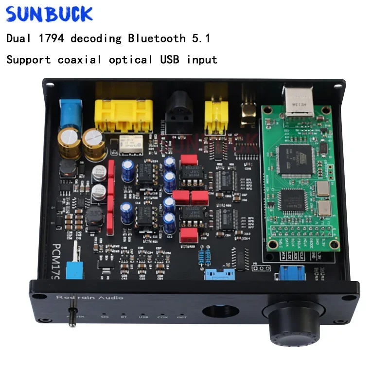 SUNBUCK Двойной параллельный декодер PCM1794 QCC5125 Bluetooth 5.1 Звуковая карта USB Усилитель для наушников Плеер лучше, чем CSR8675 5.0