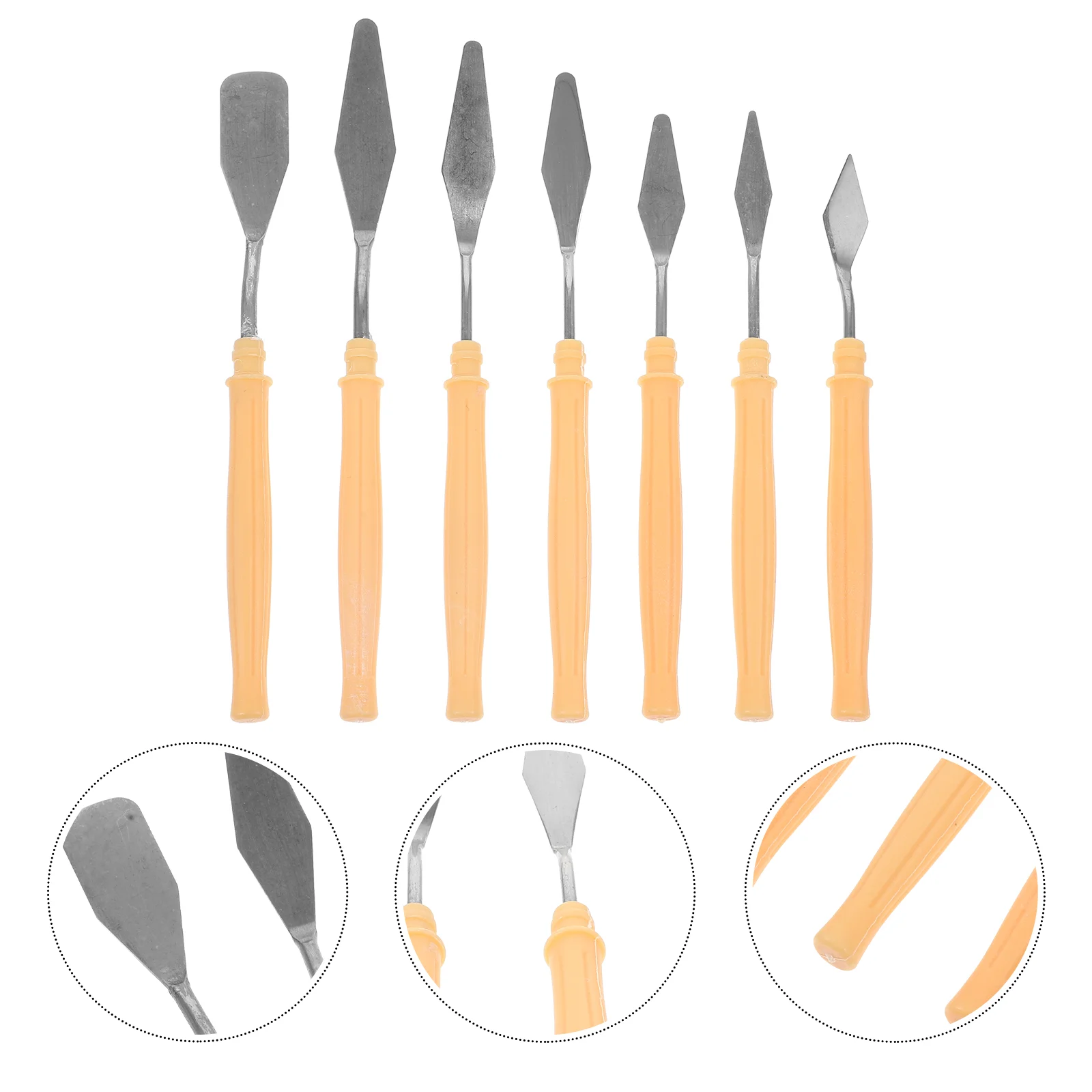 7 Pcs Oil Painting Knife Set Trowel Tool Mixing Scraper Toning Plastic Spatulas