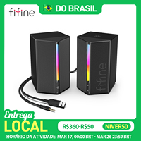 FIFINE Gaming Sound Box with Stereo Surround Sound, USB RGB Speaker with Vol Control for PC,Lattop,PS4/5,TV-Ampligame A20
