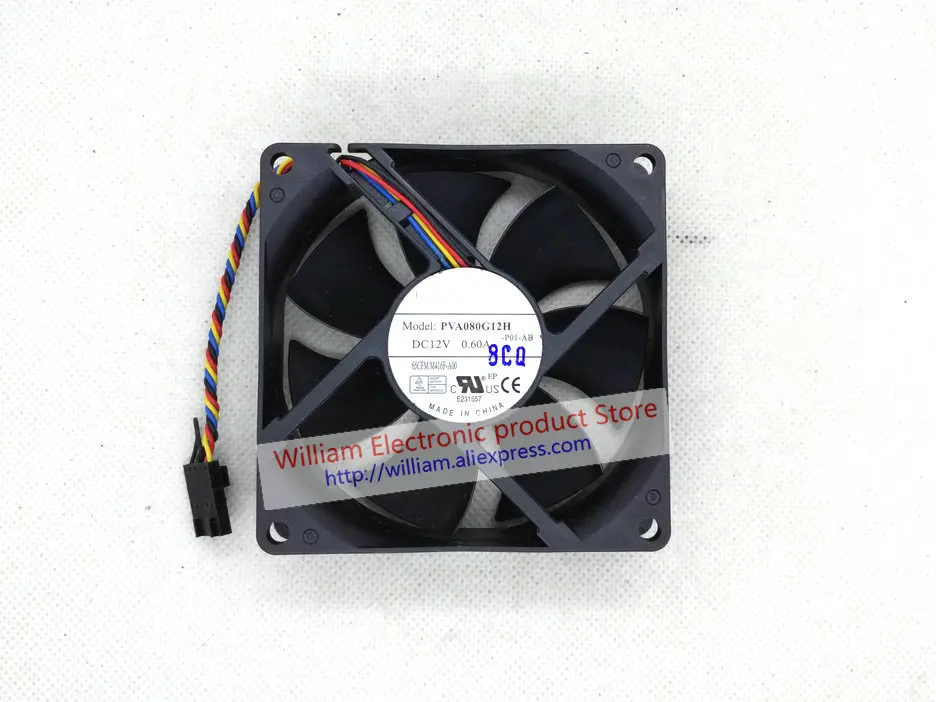 Original PVA080G12H-P00 12V 0.60A 8CM 8025 4 -wire for Dell computer cooling fan