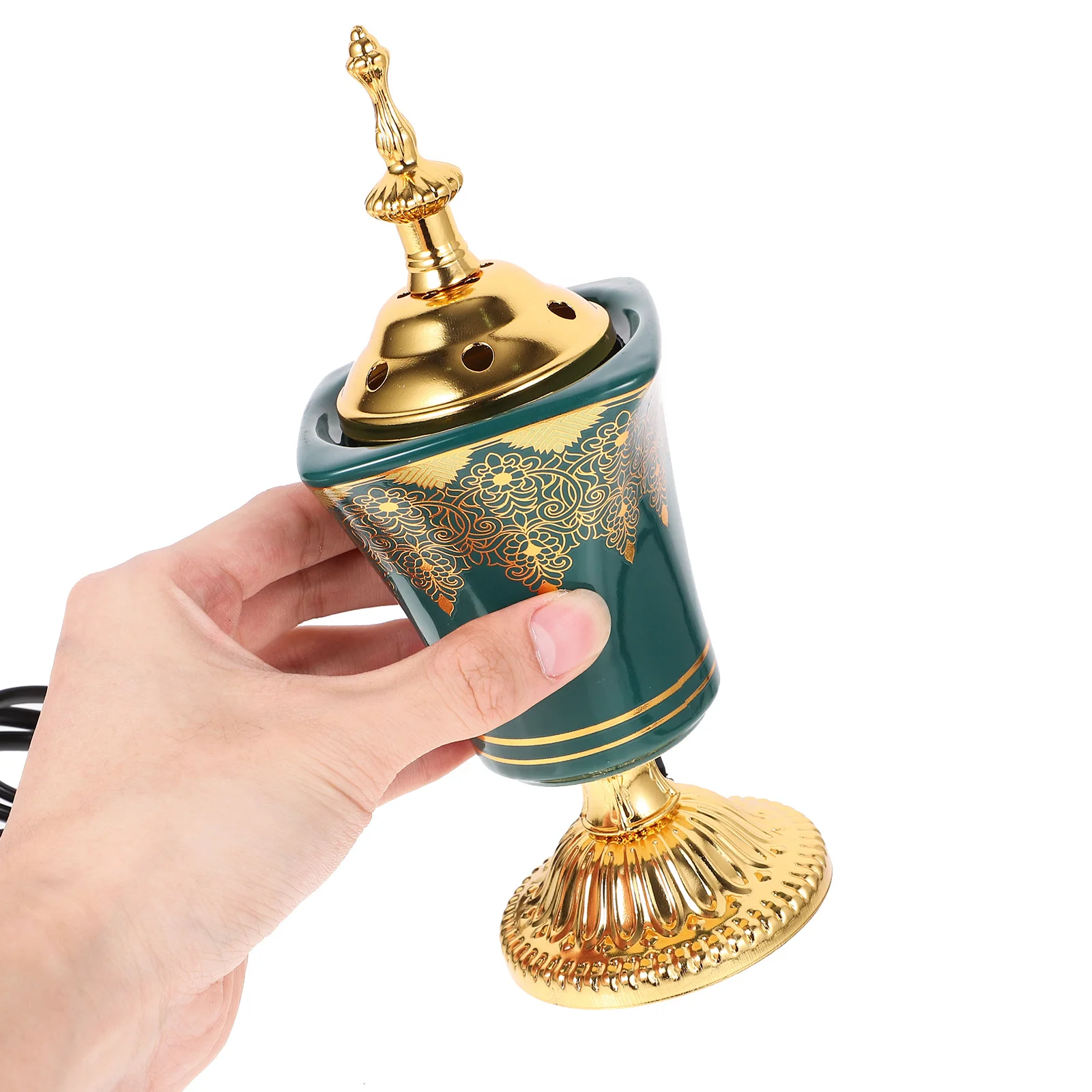 

Electric Incense Burner Plug-in Metal Ceramic Table Centerpiece for Living Room Bedroom Meditation Space Style Ornament