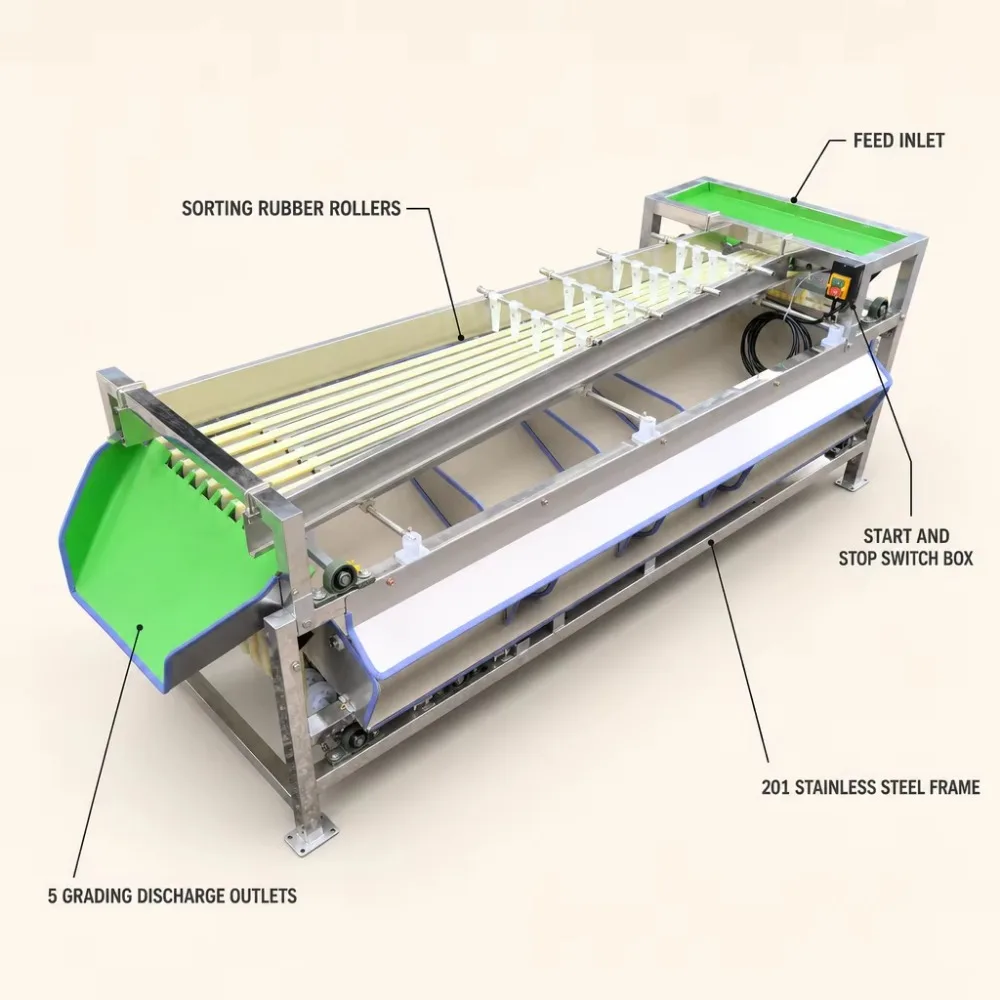Automatic Fruit Vegetable Grading Machine Onion Mangosteen Blueberry Dates Avocado Sorting Machine Tomato Grader Sorter Machine