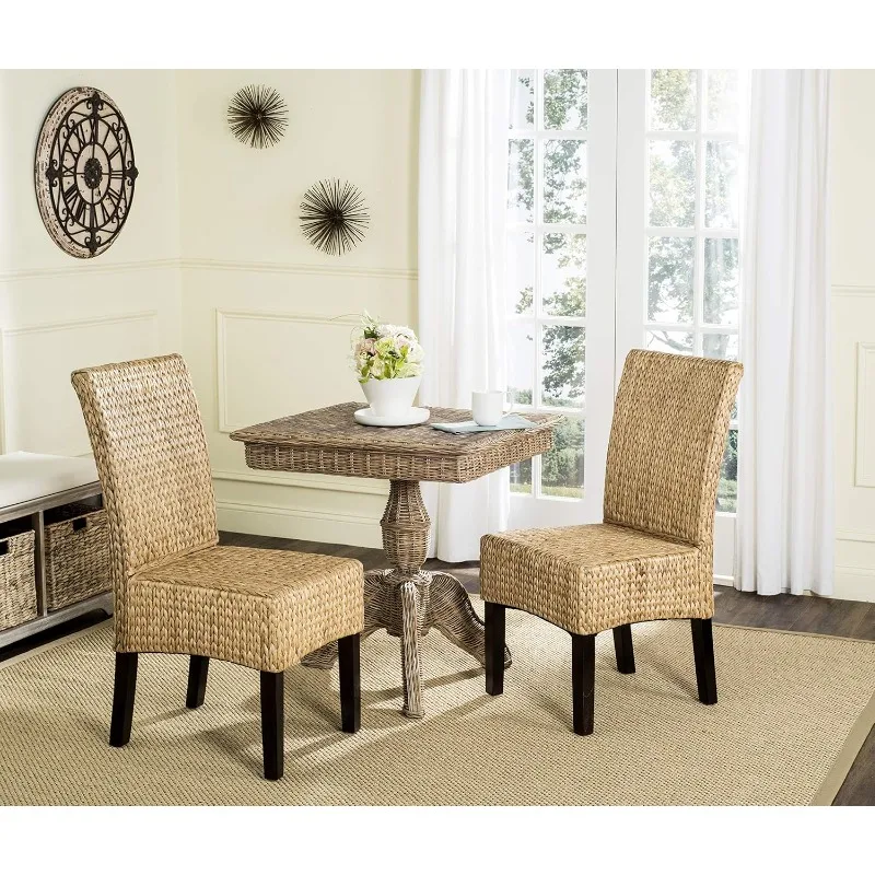 Natural Wicker Dining Chair, Coleção Home, Conjunto de 2, 18"