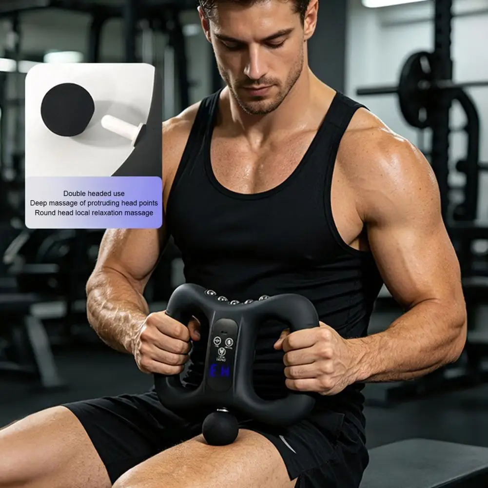 Wearable Massage Bracelet Electric Muscle Recovery Tool Fascia Ring Massager with 5 Speeds Heat Portable Wireless for Home