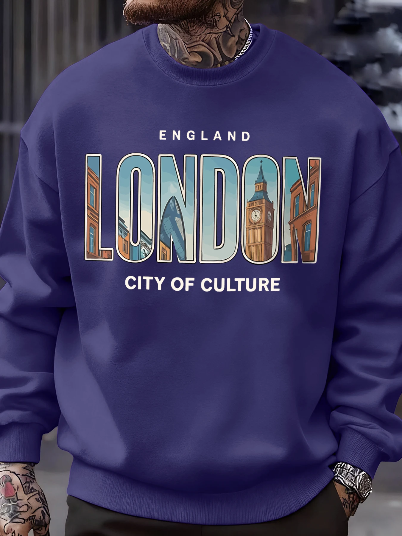 Winter Clothing London - 2026 London City Muster Sweatshirt Herren