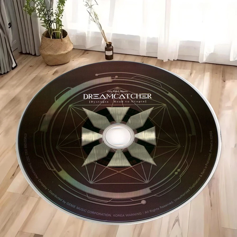 

CD Printing Round Carpet for Home Living Room Carpets Bedroom Kitchen Floor Mat Non-slip Flannel Rug Mechanical Washable Doormat
