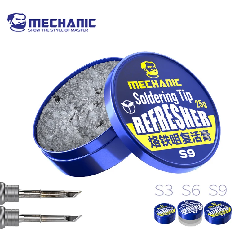 Pâte de nettoyage et crème de réparation pour pointes de fer à souder électriques MECHANIC S3/S6/S9, pour la réparation des têtes de fer à souder oxydées