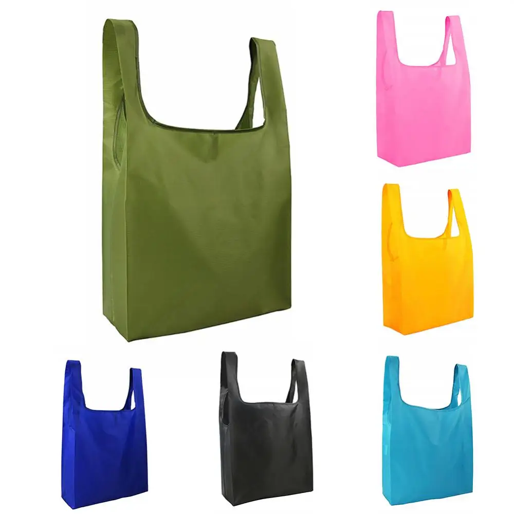 Reusable shopping bag foldable polyester bag Eco-friendly hand canvas bag grocery bags Shoulder Bag foldable shopping bags totes