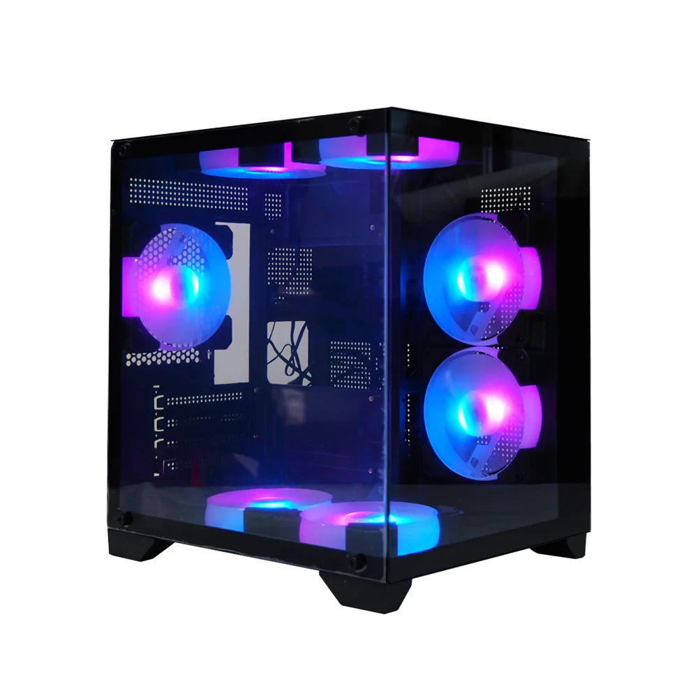 

MANMU Micro-ATX Mini-ITX Pc Case Cpu Case Gaming Case Pc Gaming Computer Tempered Glass For Pc With 7 Fan