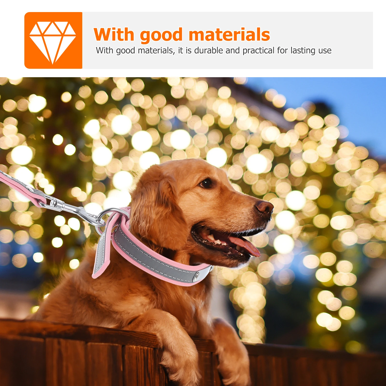 

1Set Reflective Dog Leash Kit Pet Collar Durable Puppy Training Rope for Walking Night Leash Puppy Supplies