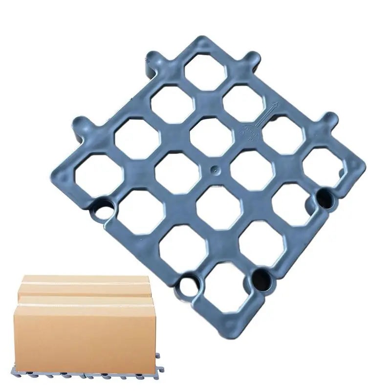 

Warehouse Pallets Interlocking Floor Riser Stand Pallet For Storage Waterproof Non Slip Grids Easy Stack Cushion For Deck