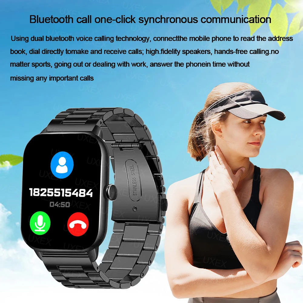 Moda smartwatch masculino 2.01 hd tela cheia bluetooth chamada foto personalizada rastreamento de saúde app controle relógio senhoras inteligentes