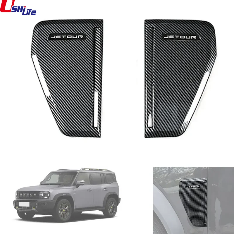 

for JETOUR Traveler T2 2024 2023 Car Front Side Wing Fender Body Side Mark Air Vent Sticker Decorative Cover Car Accessories