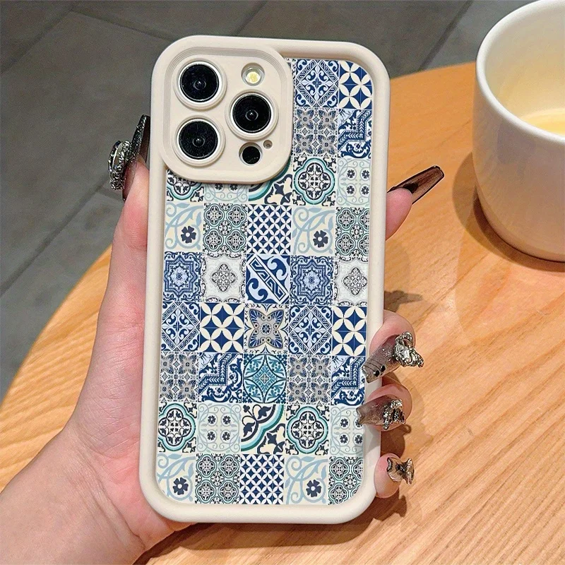 Ancient Totem Chessboard TPU anti-drop protective case for iPhone16 15 14 13 12Promax