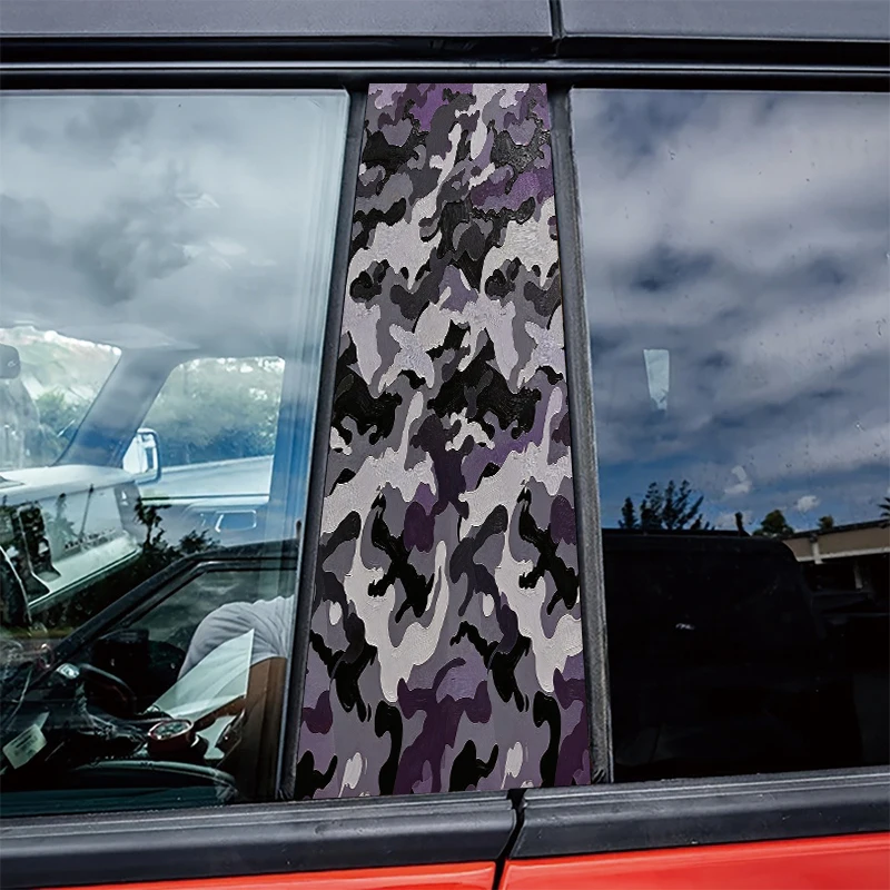 

2pcs Car Center Pillar Window Film Camouflage Glossy protective polyethylene film