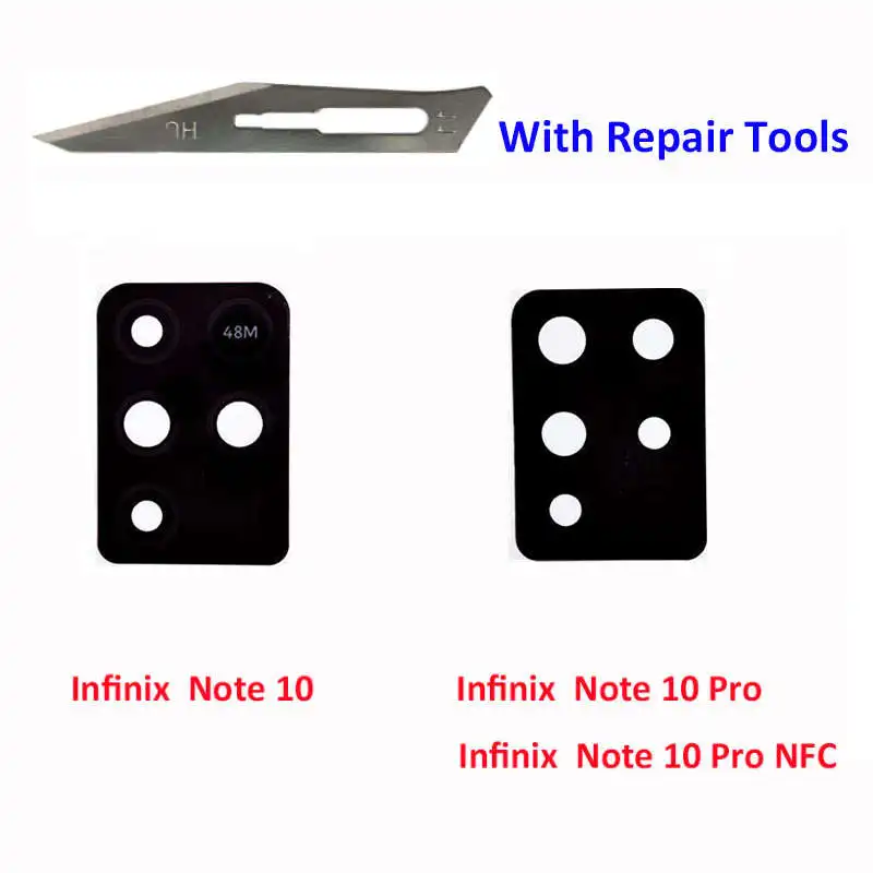 

For Infinix Note 10 Pro NFC Rear Back Camera Glass Lens Cover with Adhesive Sticker Note10 X693 X695 X695D X695C