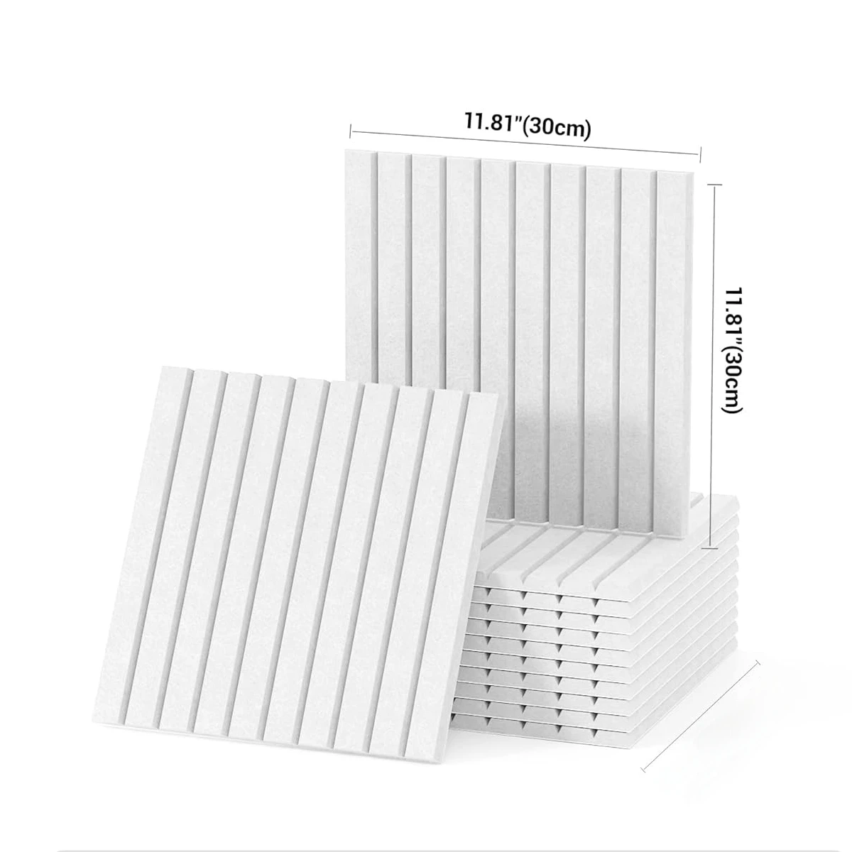 Fluted Felt Wall Panel Decorative Tiles Pin Note Bulletin Cork Boards Soundproof Acoustic Panels for Wall Home Office Room Decor