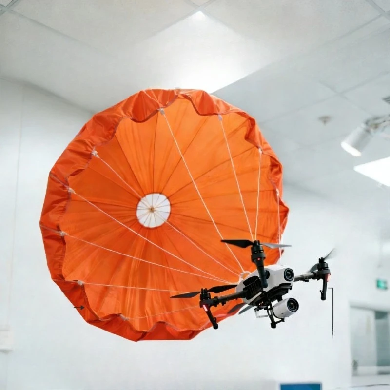 Reißfester, recycelbarer Fallschutz: Fallschirm-Stoff (rund, Ø 70cm/100cm) für FPV-UAV-Landeschutz