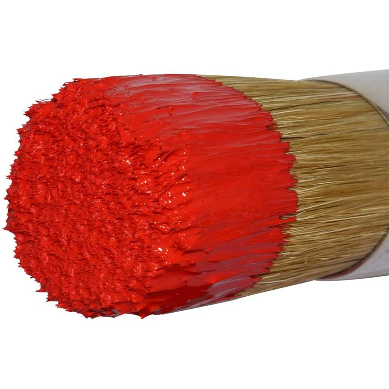 2X Chalk And Wax Paint Brush Large 2-In-1 Round Natural Bristles Painting Tool For DIY Furniture Stencils Home Decor