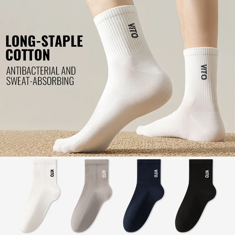 

MiiOW длинные хлопковые носки, зимние мужские спортивные школьные спортивные носки для подростков, носки с надписью Crew, впитывающие влагу, теплые носки с защитой от запаха