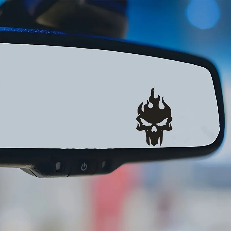Adesivos de vinil à prova d'água com chamas pretas e brancas, 2 peças, decalques legais para carro, motocicleta, capacete, decoração externa, acessóri