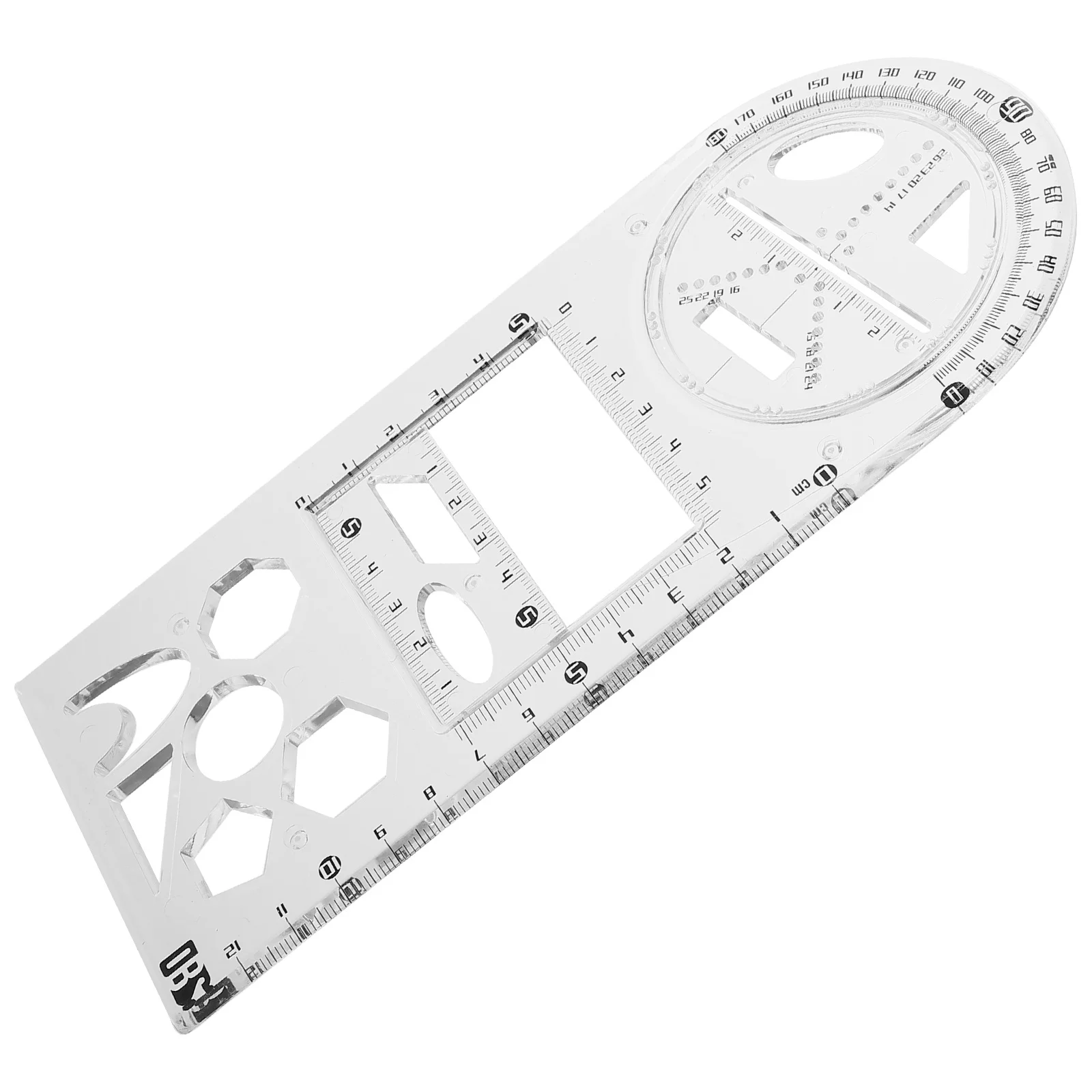 قالب رسم مسطرة بلاستيكية متعددة الوظائف استنسل صياغة الطالب للهندسة المعمارية والمكتب والمدرسة #3