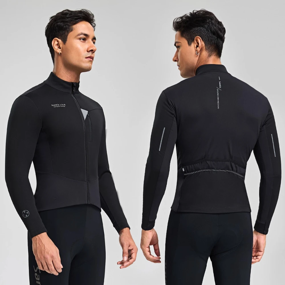 Santic مجموعات ركوب الدراجات الجديدة الخريف والشتاء الدفء مجموعات بدلة ركوب الدراجات يندبروف سترة ركوب الدراجات للدراجات