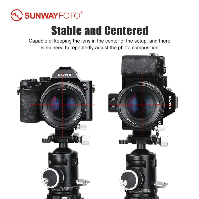 SUNWAYFOTO LS-75 Tripod Mount Ring Lens Support with Arca Swiss Plate Collar Mount DSLR Horizontal Vertical Shooting Switching 