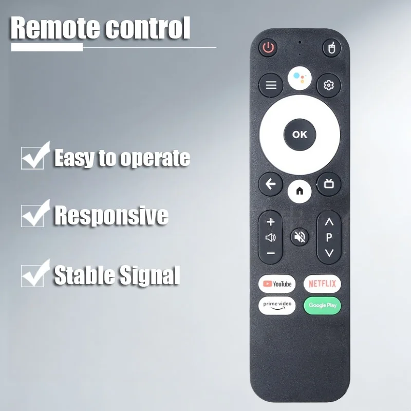 Brand New Replacement Voice Remote Control for MECOOL KM2 Plus ONN Android 4K Ultra HD TV Box, Bluetooth Voice Remote, Black