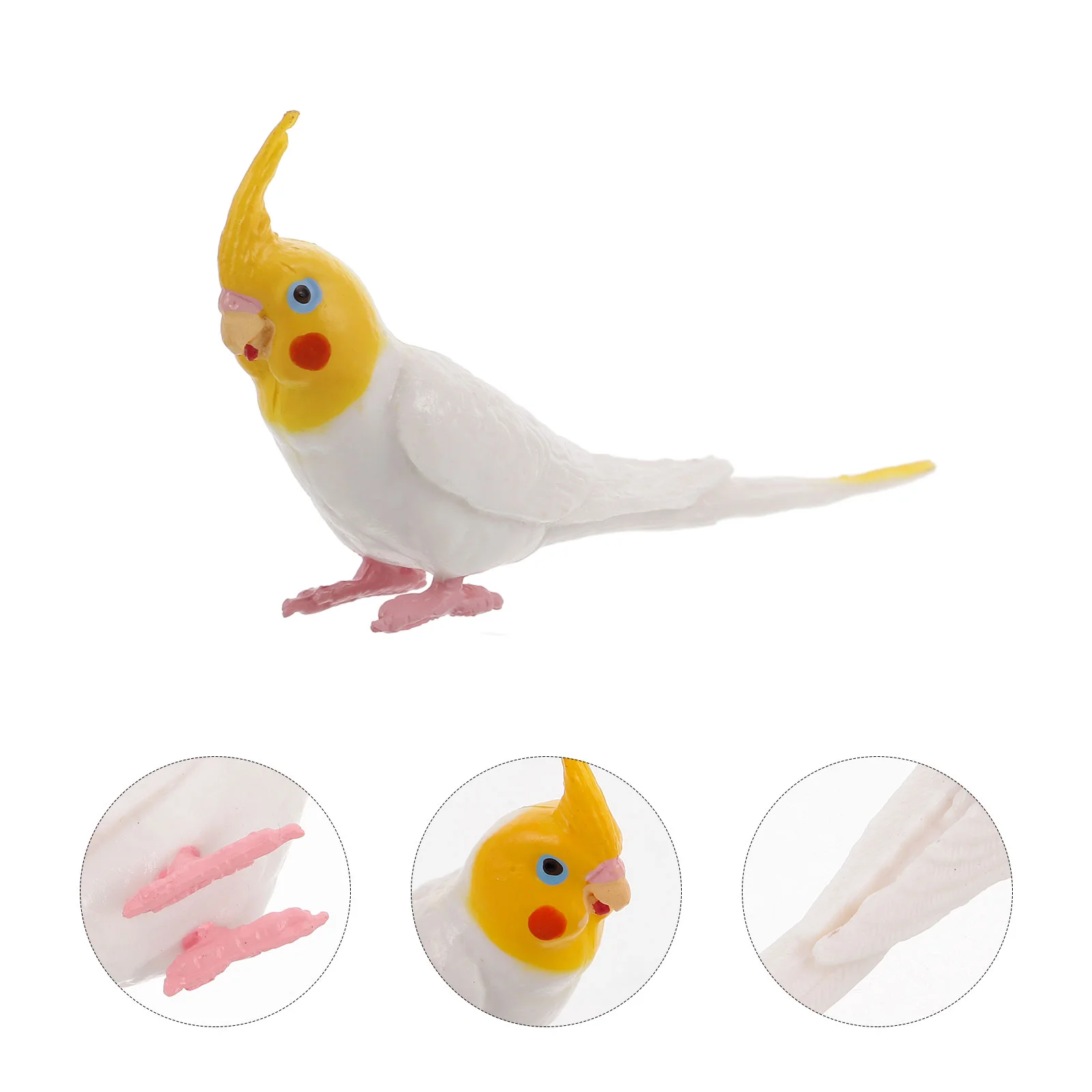 

Realistic Cockatiel Parrot Figurine 10cm Static Solid nament for Home Office Lasting High Detail Wildlife Model Artificial