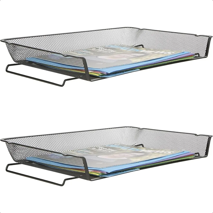 

Mind Reader 2 Piece Stackable Letter Legal Tray Tray Mesh Desk Organizer Document Holder Magazine Storage Desktop File Organize