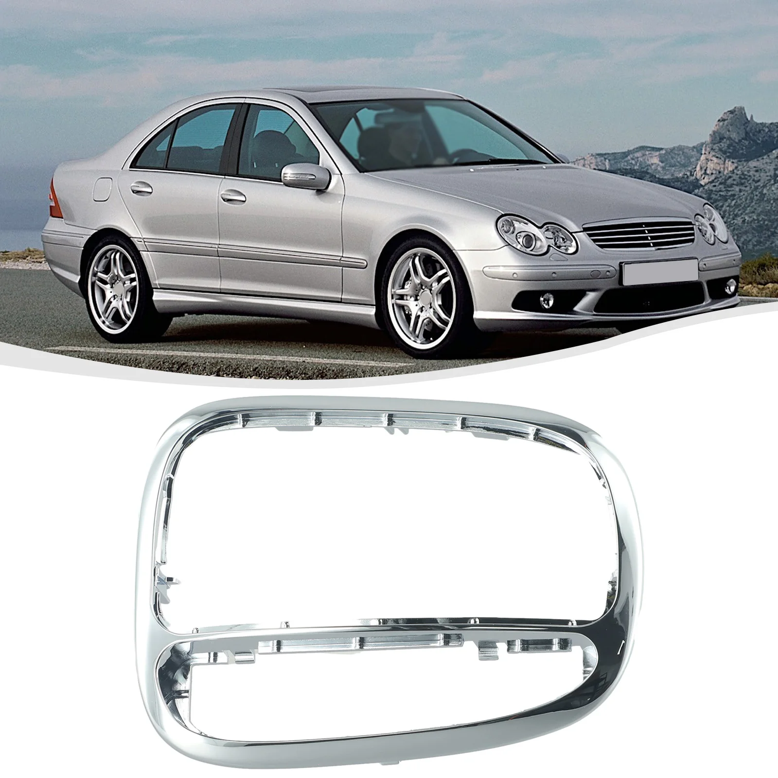 Excellent Durability ABS Chrome Gear Shift Cover Panel Trim for MercedesBenz C Class W203 C230 C320 Long lasting Quality