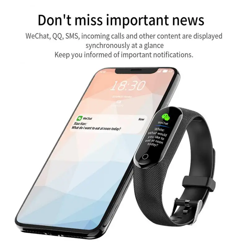 M8 Pulseira Inteligente, Freqüência Cardíaca, Sono, Monitoramento de Oxigênio no Sangue, Pedômetro Exercício, Bluetooth, Relógio Photo Call Reminder, Novo, 2023
