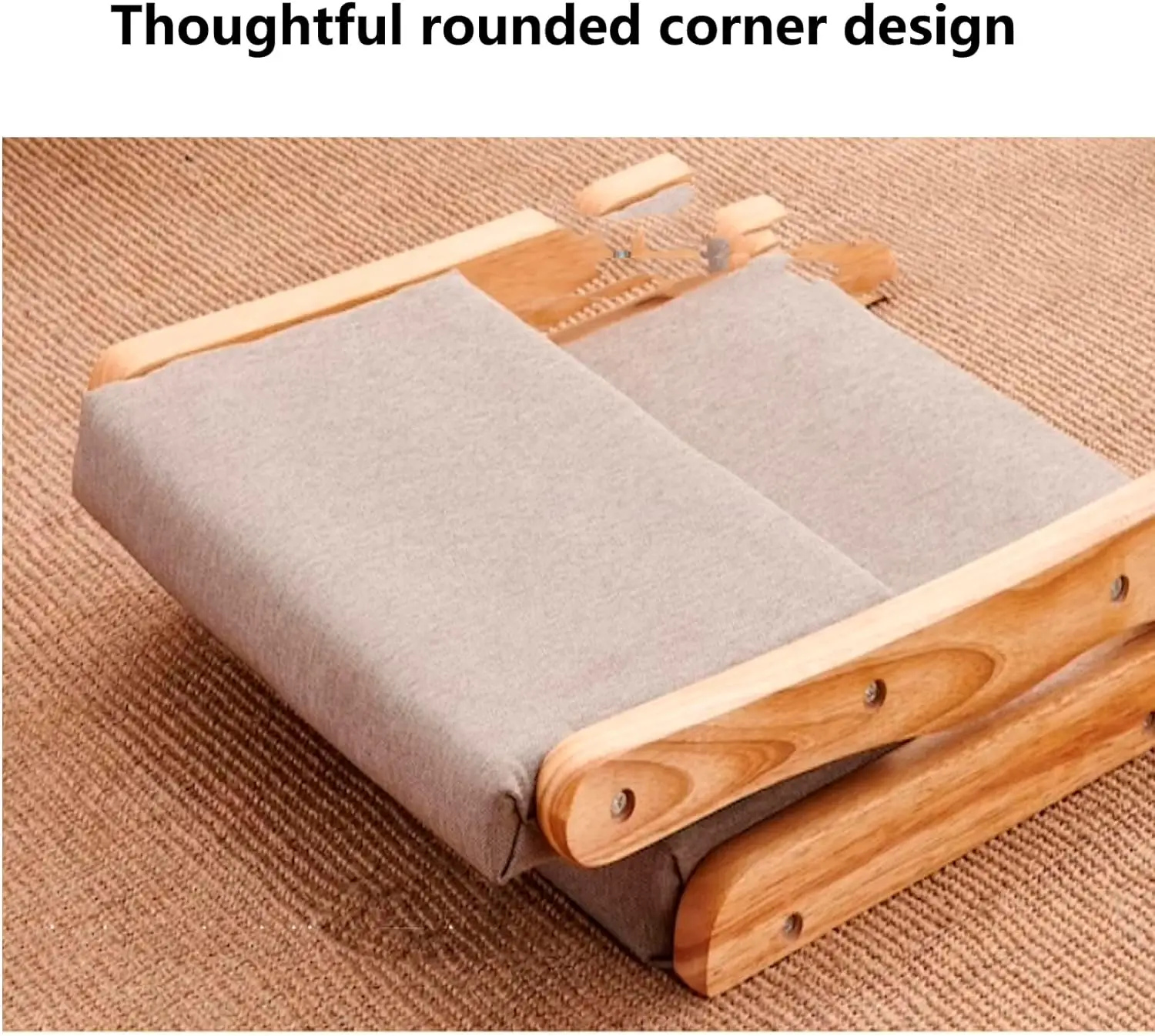 Foldable Meditation Floor Chair with Back Support Portable Japanese Style Tatami Furniture Legless Zaisu Chair for Bay Window