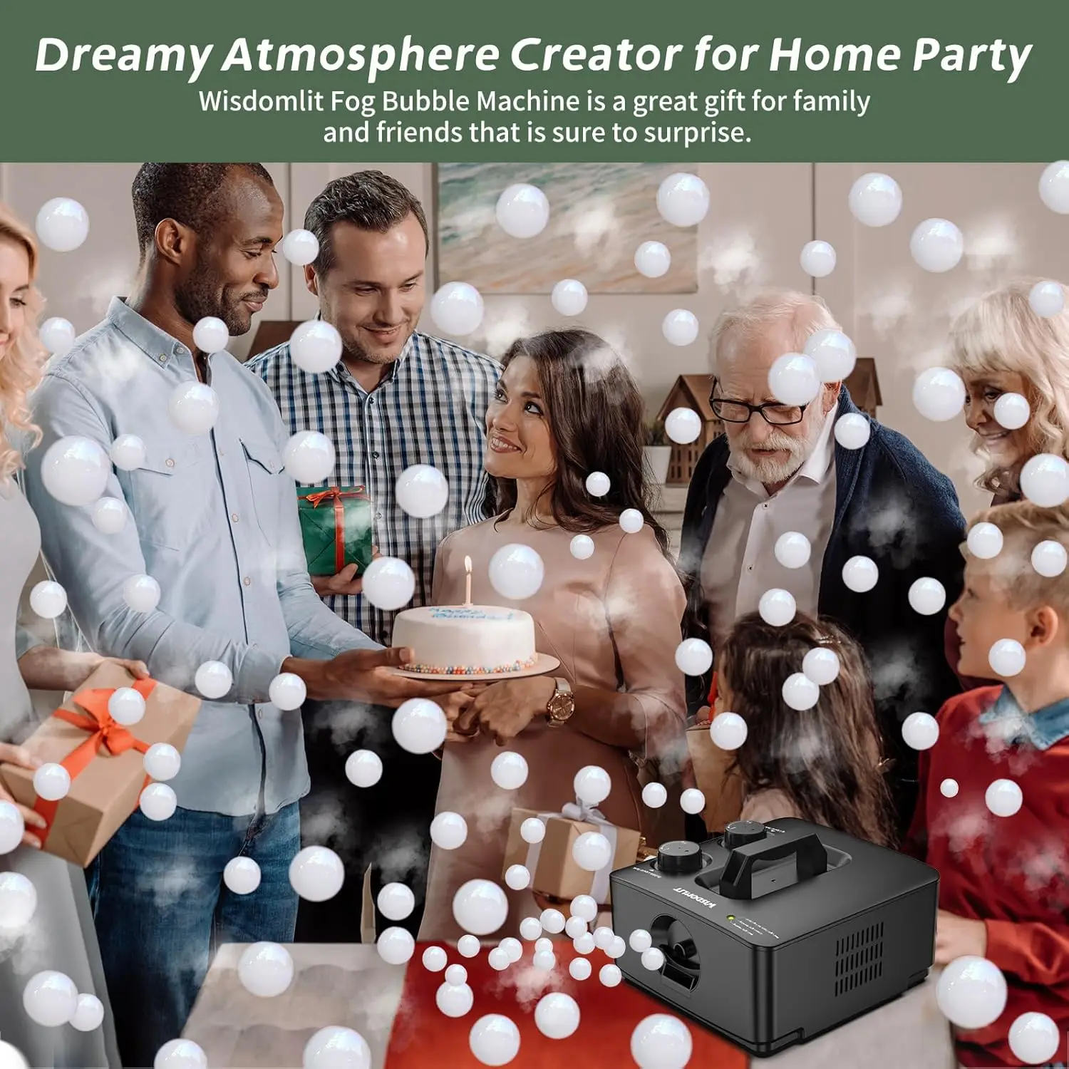 Przenośna maszyna do mgły i bąbelków, do użytku wewnątrz i na zewnątrz, na imprezy, wesela, urodziny, do fotografii, na Boże Narodzenie, Halloween, zabawki.