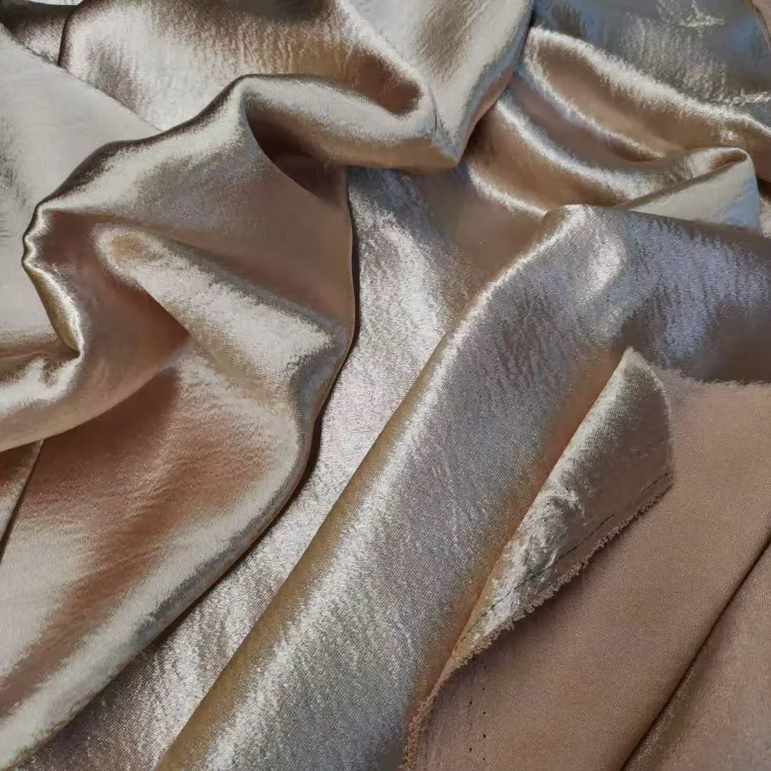 Shiny Charmeuse Fabric Pearly Silky Soft Reflective Satin Crepe Lissee DIY for Cloth