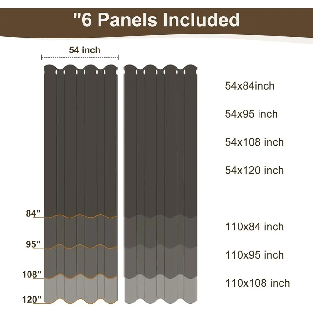 Tende da esterno impermeabili a 6 pannelli 54x95 - Tende da patio resistenti alla privacy e alle intemperie per balcone, portico, gazebo, pergola, crema