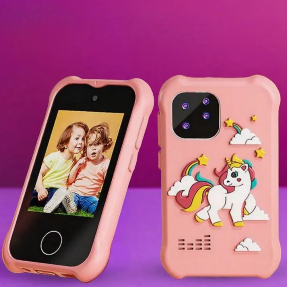 Kids Mini Phone Funny Learning Puzzle Game Music Player Dual Camera Alarm Clock Calculator Flashlight Boys Girls Gift